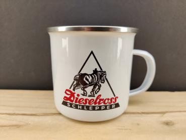 Fendt Dieselross Schlepper Emaille Tasse